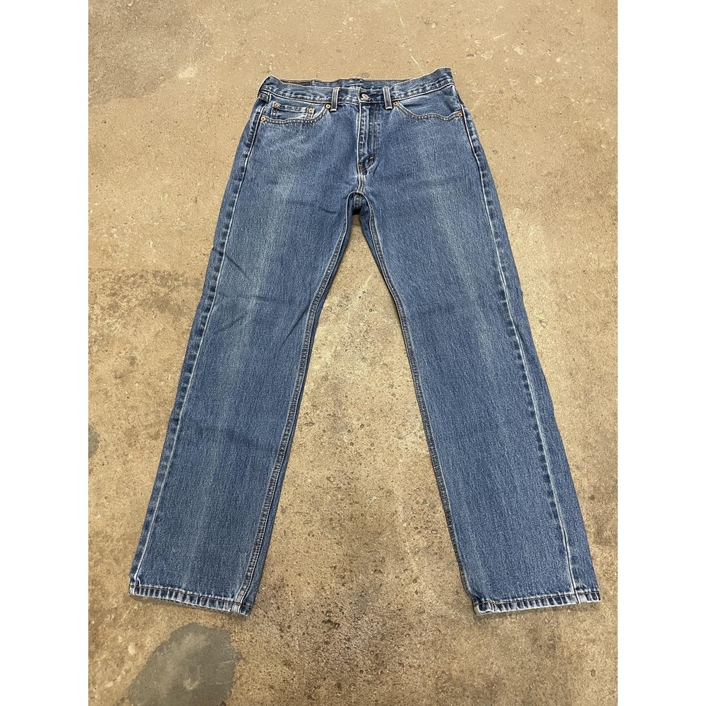 Levis 505 Jeans Mens‎ 33x32 Blue Denim Regular Fit Straight Leg Zip Fly Red Tab